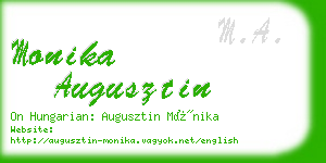 monika augusztin business card